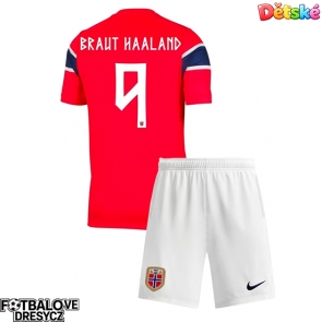 Norsko Erling Haaland #9 Dětské Domácí dres komplet MS 2026 Krátký Rukáv (+ trenýrky)